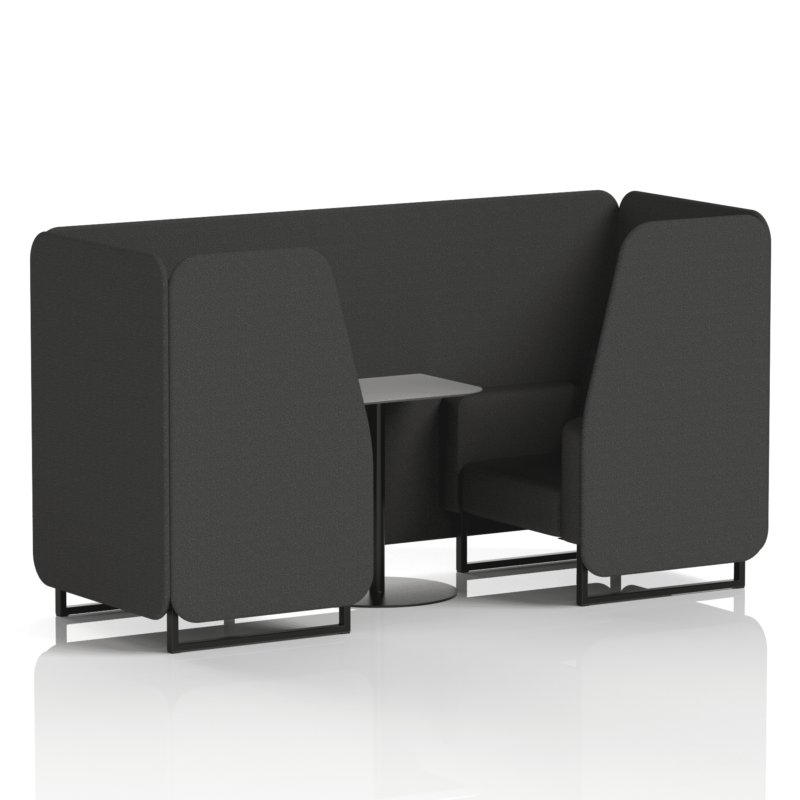 Brixworth Booth With Black Legs And Grey Table In Single Tone - Image 21