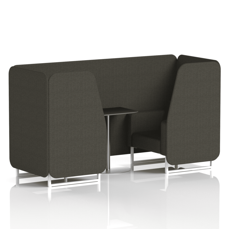 Brixworth Booth With White Legs And Black Table In Single Tone - Image 16