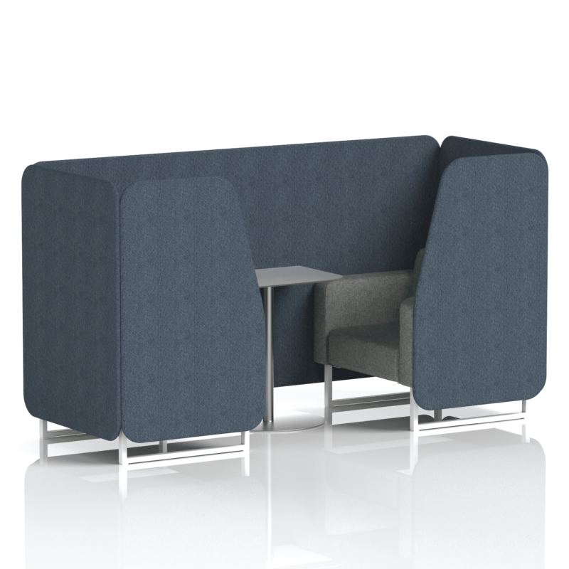 Brixworth Booth With White Legs And Grey Table In Two Tone - Image 3