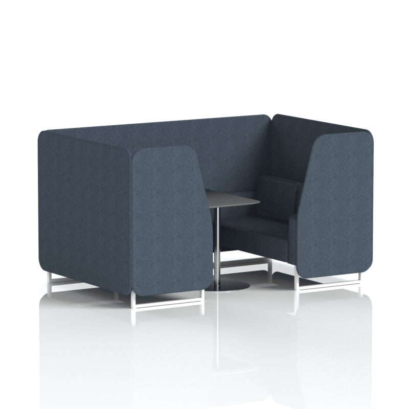 Brixworth Booth With White Legs And Black Table In Single Tone - Image 33