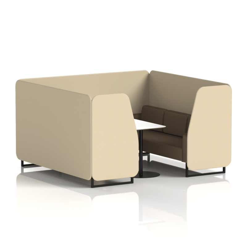 Brixworth Booth With Black Legs And White Table In Two Tone - Image 90