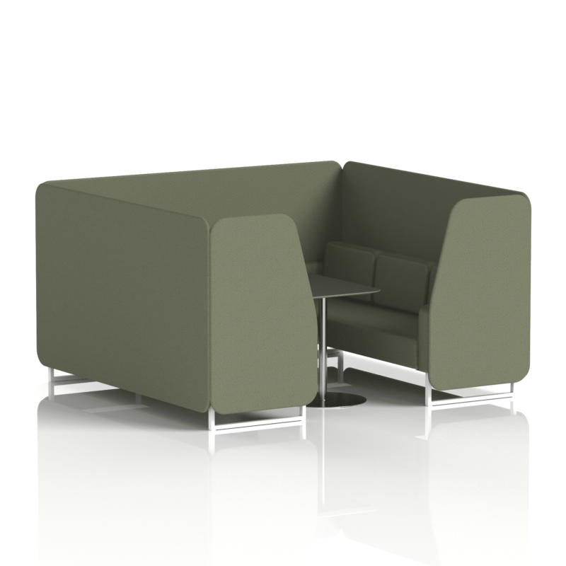 Brixworth Booth With White Legs And Black Table In Single Tone - Image 74