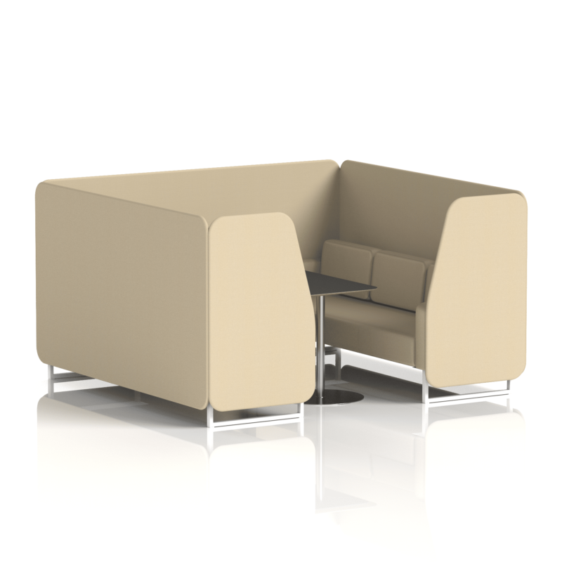 Brixworth Booth With White Legs And Black Table In Single Tone - Image 90