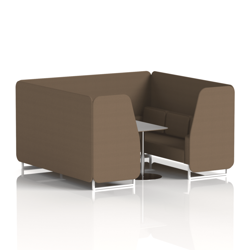 Brixworth Booth With White Legs And Grey Table In Single Tone - Image 87