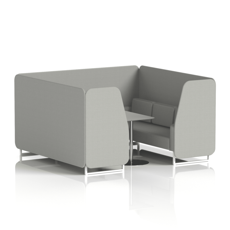 Brixworth Booth With White Legs And Grey Table In Single Tone - Image 88