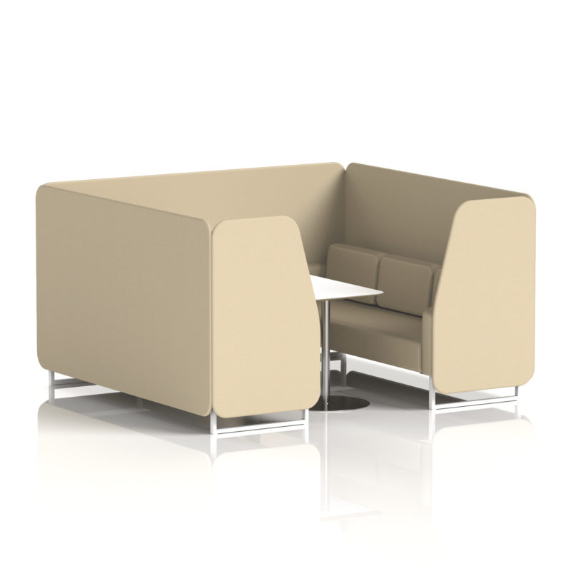 Brixworth Booth With White Legs And White Table In Single Tone - Image 90