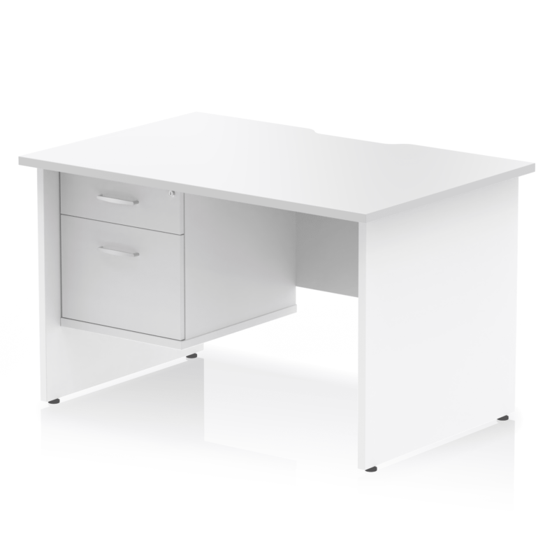 Impulse Scalloped Edge 1200mm Panel End Straight Desk With Single Fixed Pedestal - Image 8