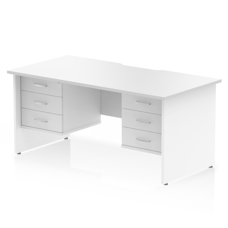 Impulse Scalloped Edge 1600mm Panel End Straight Desk With Two Fixed Pedestal - Image 31
