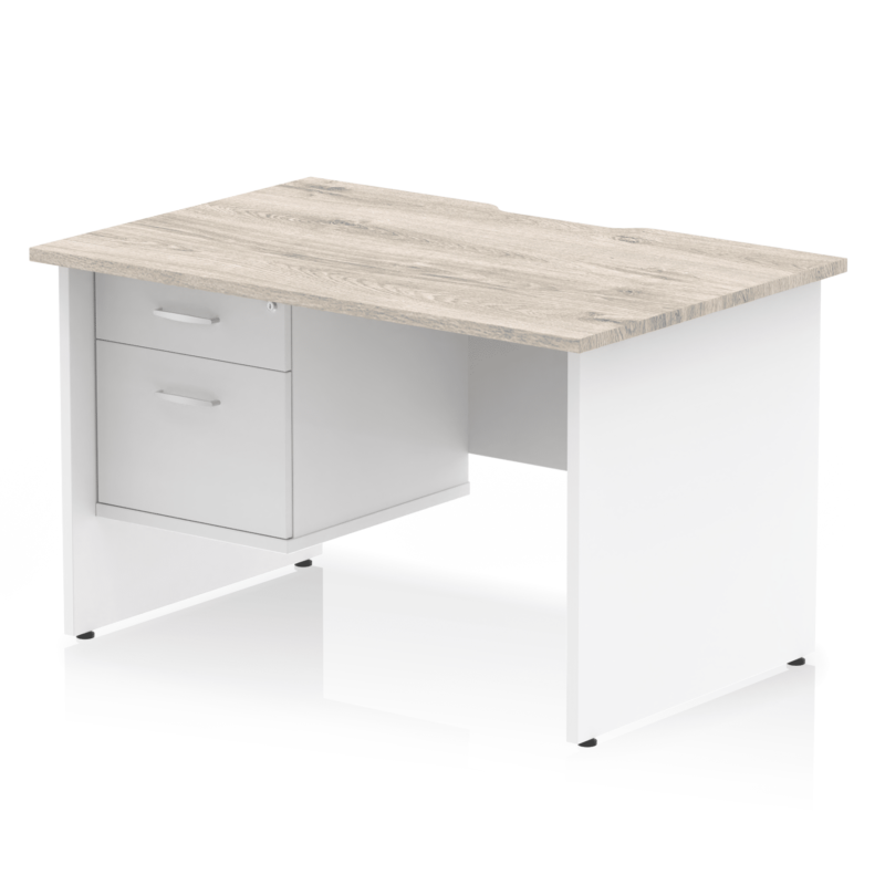 Impulse Scalloped Edge 1200mm Panel End Straight Desk With Single Fixed Pedestal - Image 10