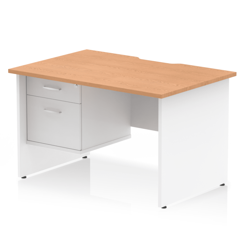 Impulse Scalloped Edge 1200mm Panel End Straight Desk With Single Fixed Pedestal - Image 12