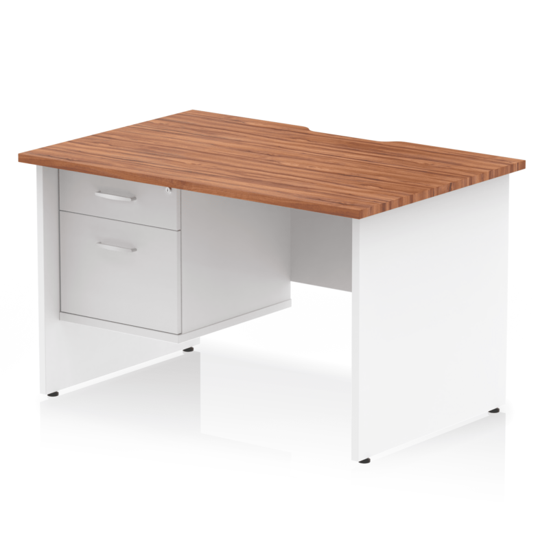 Impulse Scalloped Edge 1200mm Panel End Straight Desk With Single Fixed Pedestal - Image 13