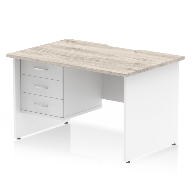 Impulse Scalloped Edge 1200mm Panel End Straight Desk With Single Fixed Pedestal - Image 21