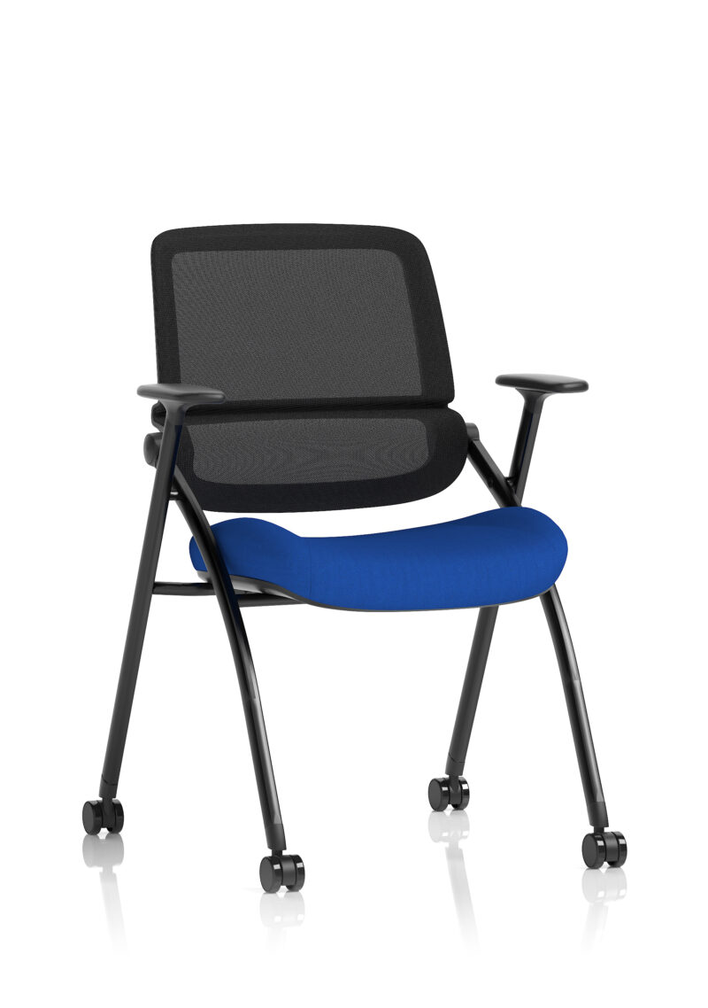 Capra Mesh Back Folding Office Training Chair With Sliding Arms - Image 8