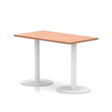 Italia Slimline Rectangular Poseur Table White Leg
